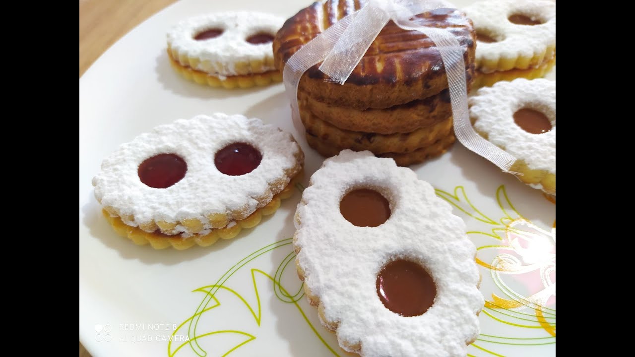 Sablés Lunettes confiture  et caramel beurre salé