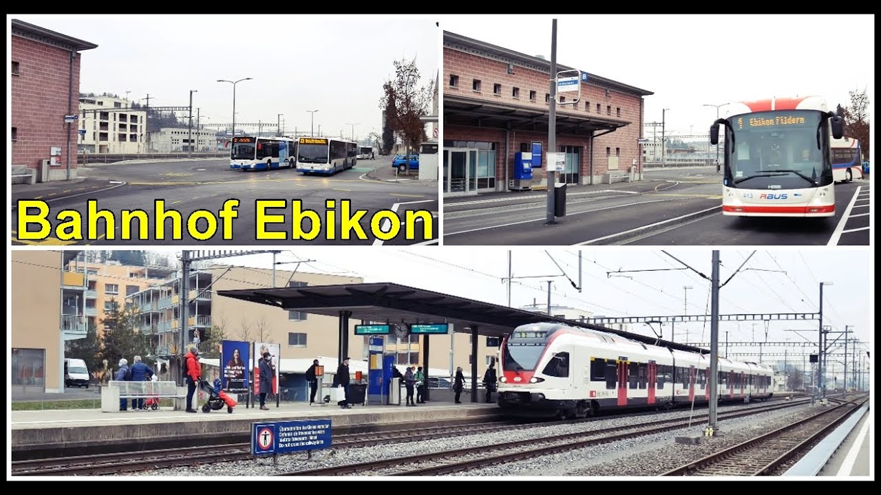 Bus and Train @ Swiss Station Ebikon / Bus und Zug am Bahnhof Ebikon, Kanton Luzern, Schweiz 2021