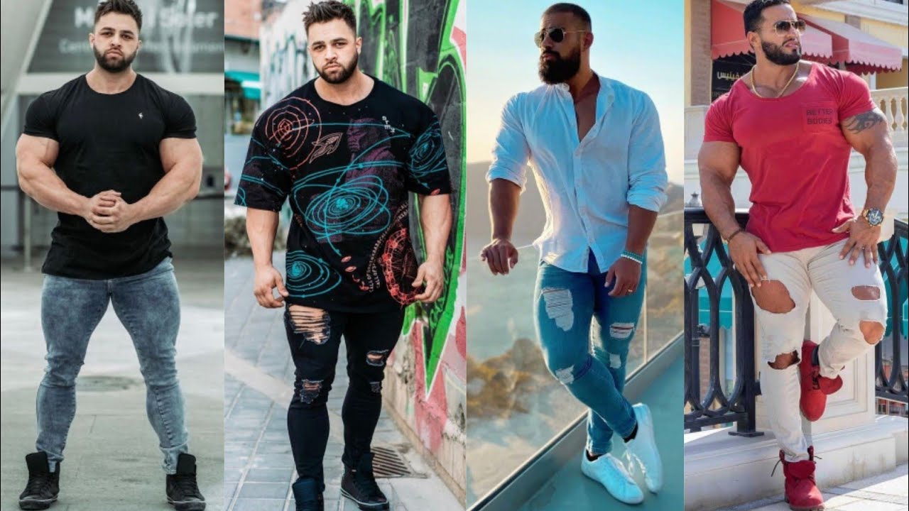 Best Dressing Muscular Men 2022 | Latest Jeans Outfits Style For Bodybuilder | Muscular Dressing_ZHF