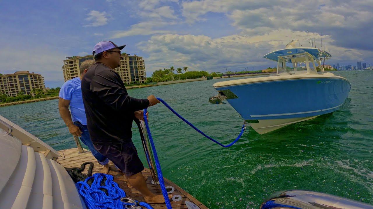 Miami to Bimini on 100ft Yacht towing 32 ft Tender