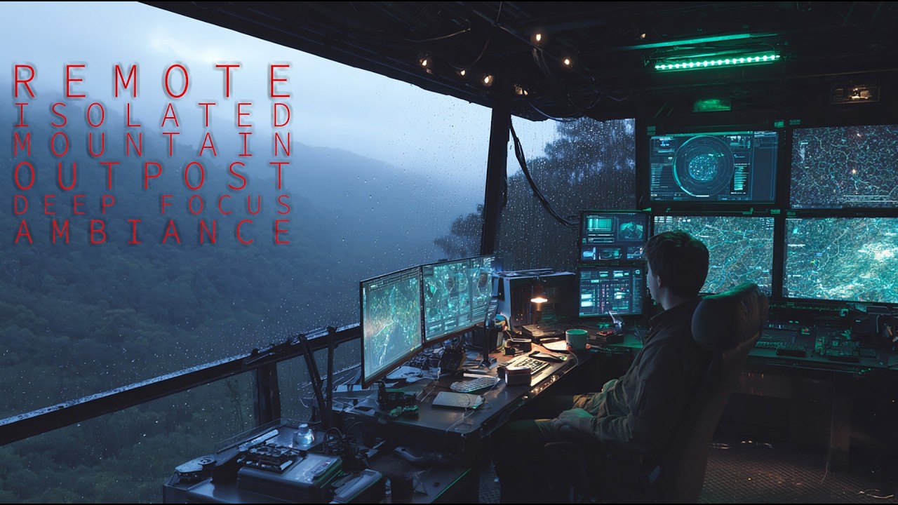 Remote Woodland Outpost in the Rain 🌧️ | Forest Command Center Ambience for Study, Focus, Relaxation