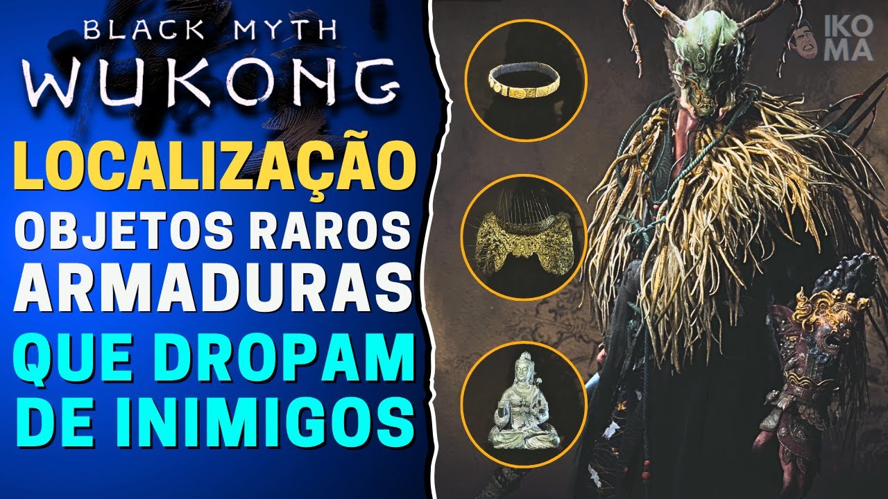 TODOS OS OBJETOS RAROS E ARMADURAS QUE DROPAM DO INIMIGO EM BLACK MYTH WUKONG