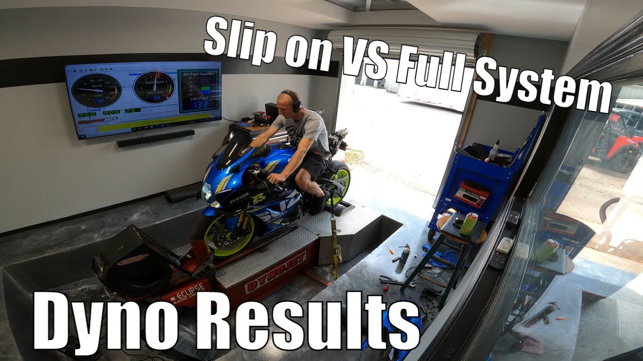2018 GSXR 1000R Slip On Exhaust Vs Full System Brocks Performance Header Dyno Comparison Moore Mafia