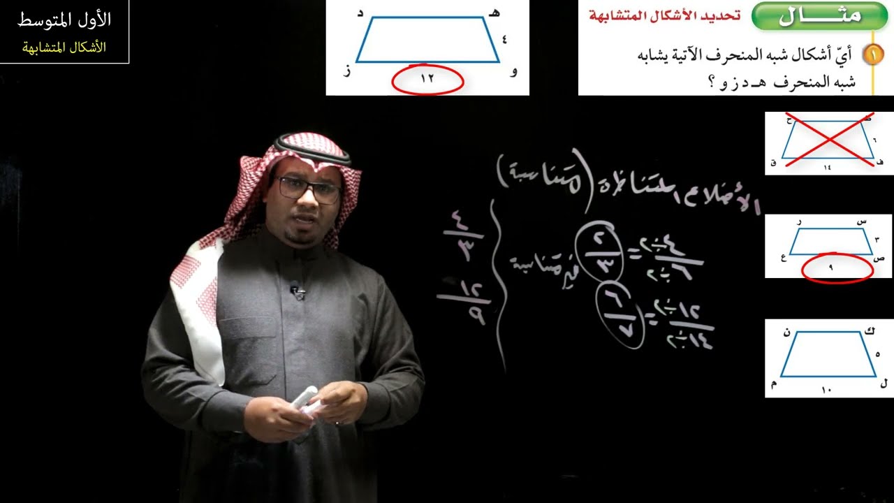 الأشكال المتشابهة - الأول المتوسط - الفصل الدراسي الثالث