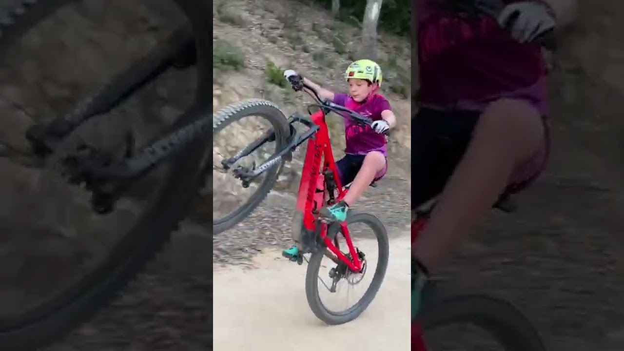 TALENTED KID | wheelie with my father&rsquo;s e-bike  #ebike #specialized #turbolevo #bike #show #shorts