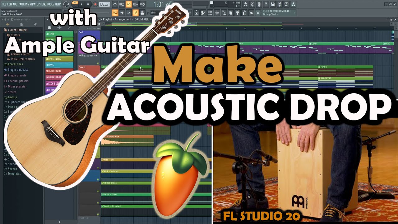 HOW TO MAKE ACOUSTIC MUSIC with ample guitar (FL STUDIO 20)