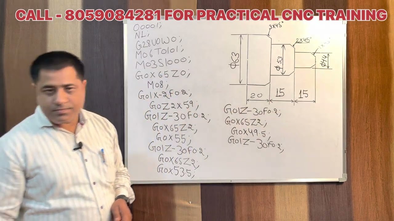 Step Turning Program on CNC With X & Z | #49 | Step Turning Program On CNC Machine | CNC Training
