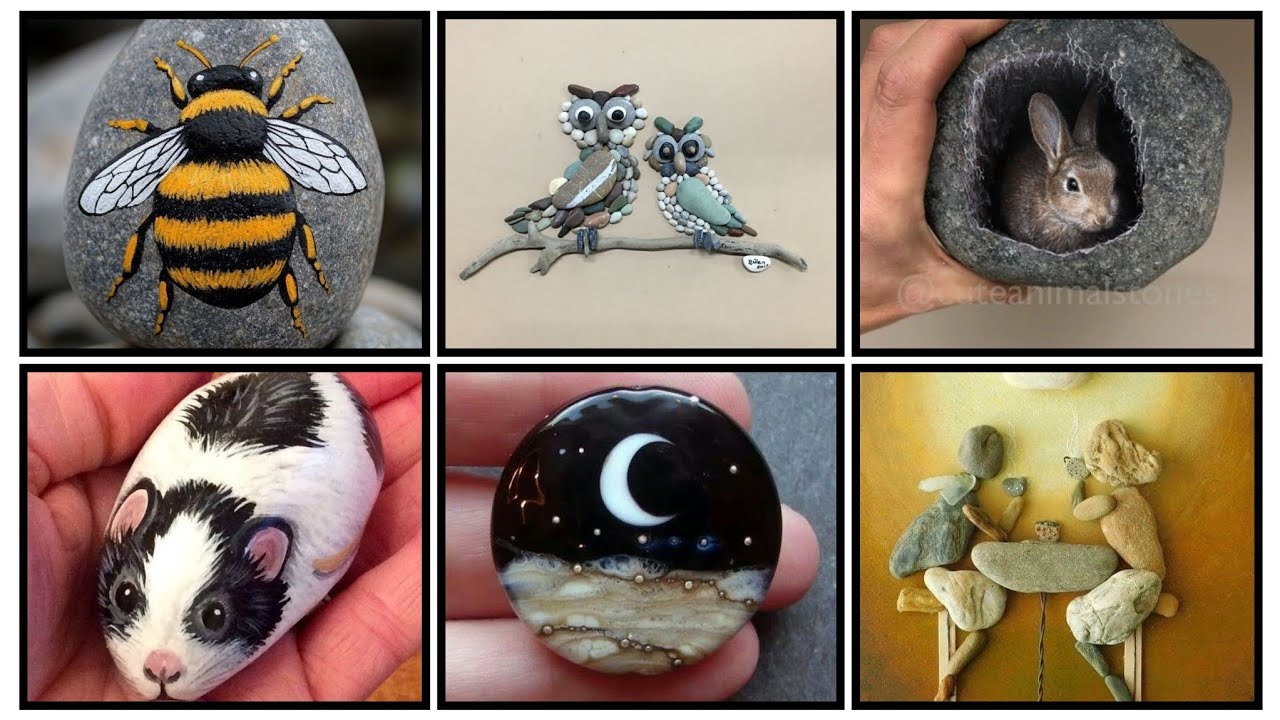 Pebble stone crafts ideas  / easy stone crafts ideas / glass stone crafts ideas