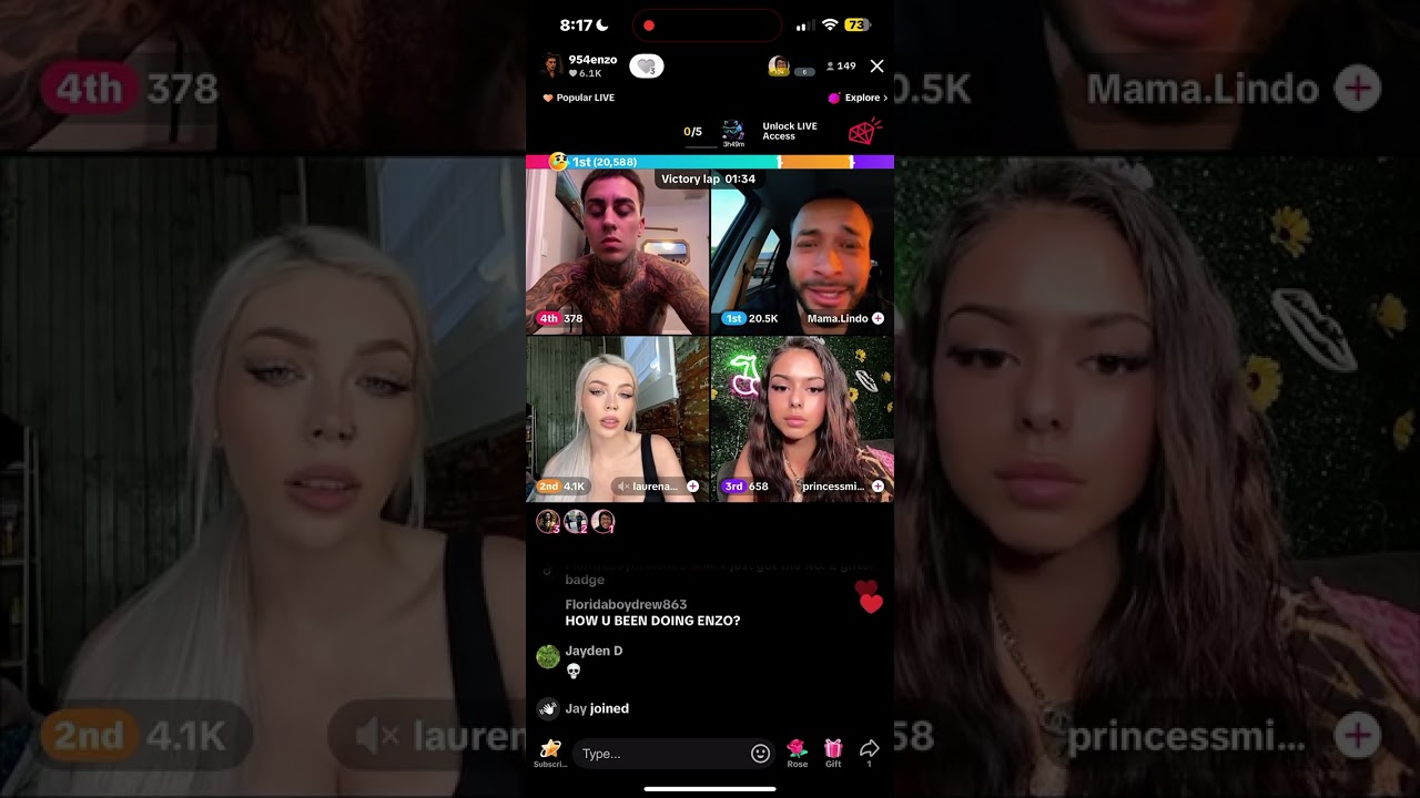 954Enzo and Lindo on tiktok live‼️ beefing with each other 🎭🌶️🍵