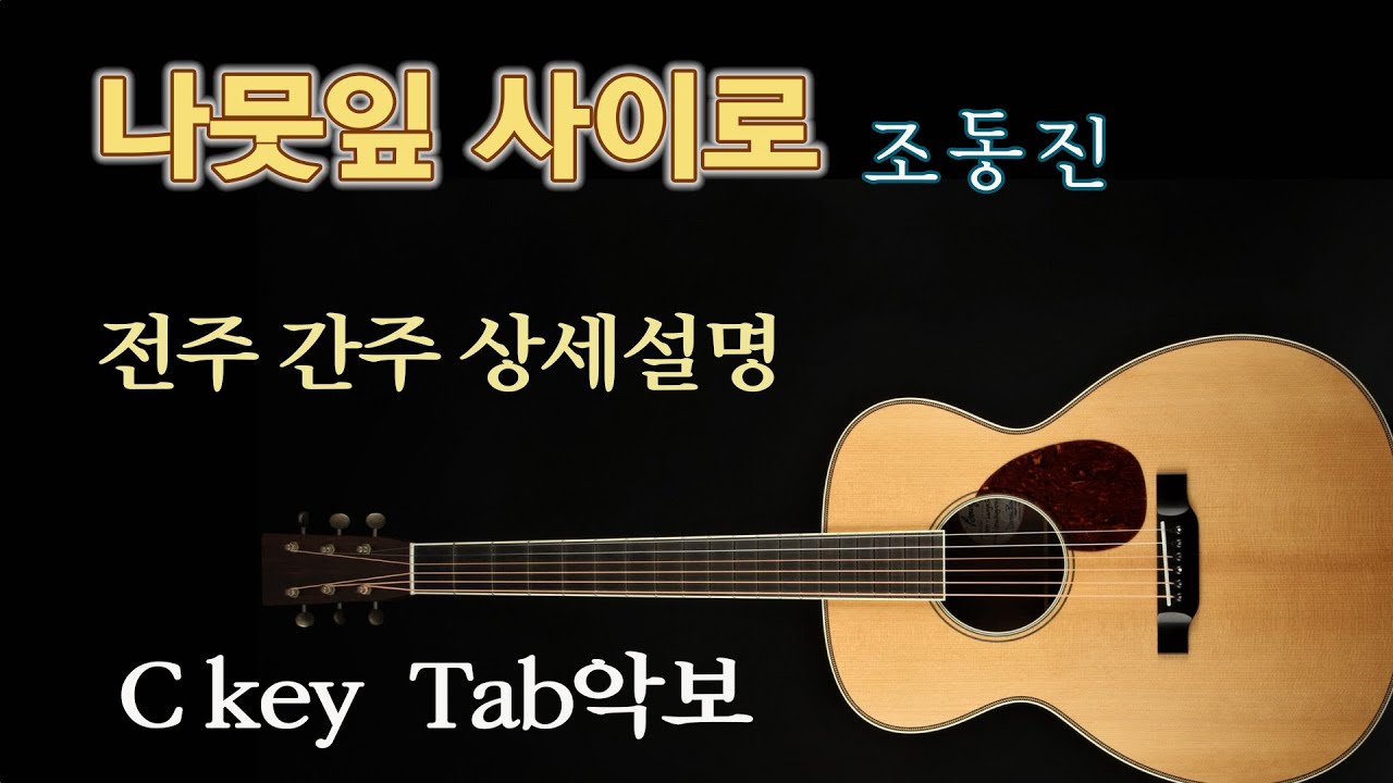 [한곡 마스터] 나뭇잎 사이로 / C key Tab악보 상세설명