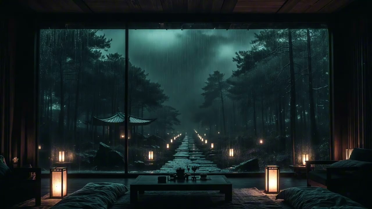 Deep Mountain Rain at a Quiet Cabin | Heavy Rain Sounds for Sleeping & Relaxation (No Ads)