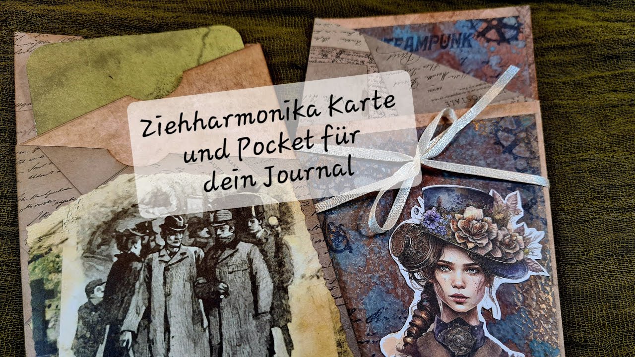 Ziehharmonika Karte und Pocket für dein Journal