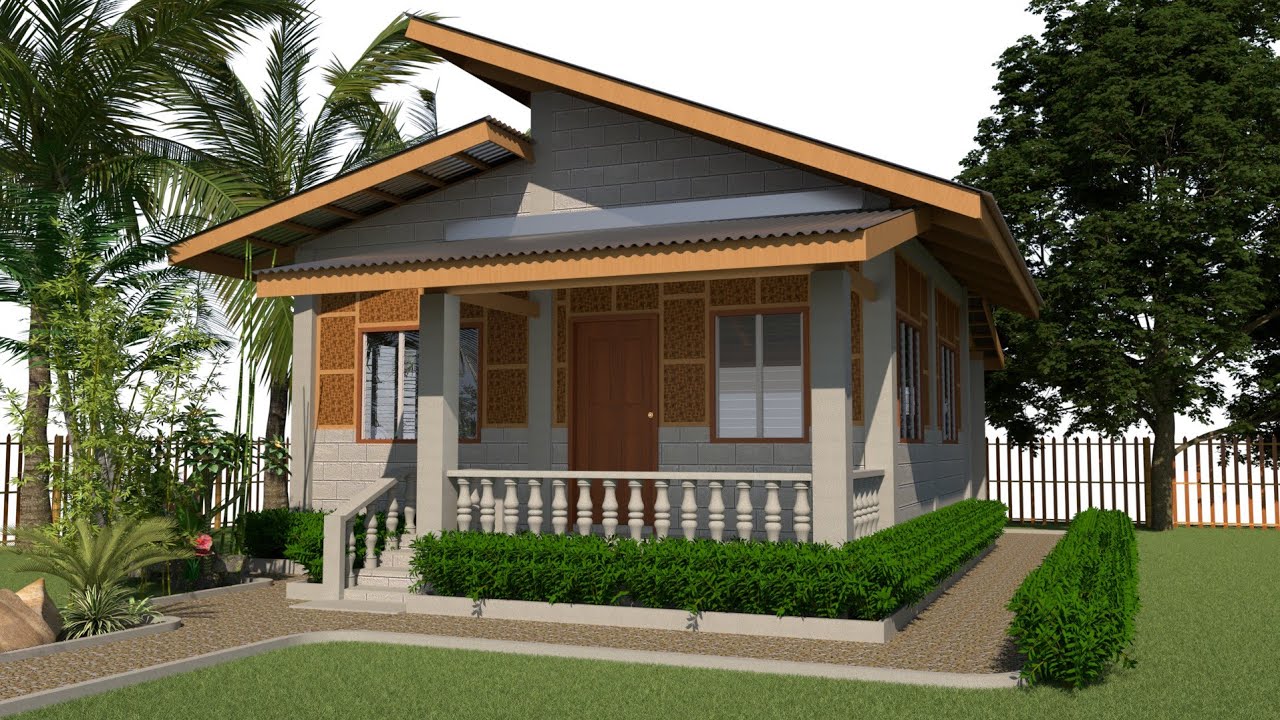 House Design:(6mx6.5m) 2 bedrooms,Dirty kitchen/laundry area,half concrete,half amakan, (PART 2) 🏠