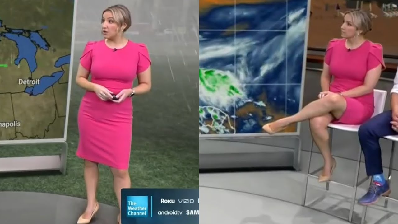 Alex Wilson hot crossed legs 🔥 Short pink dress
