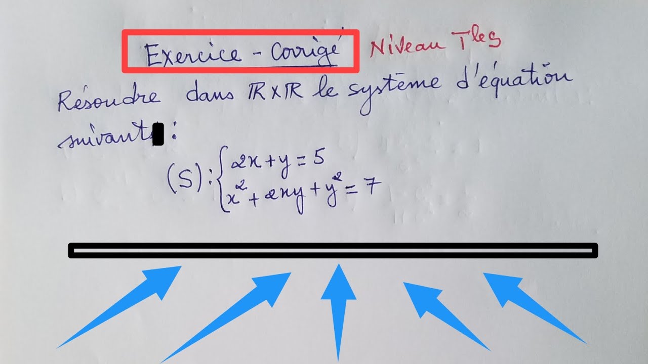 Résoudre dans IR × IR le système d'équation suivant.