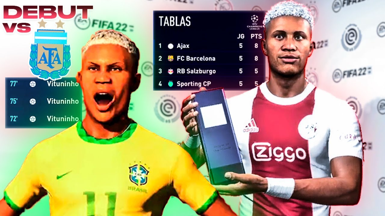 DEBUT de VITUNINHO CON BRASIL vs ARGENTINA y EN CHAMPIONS LEAGUE CON GOLAZOS