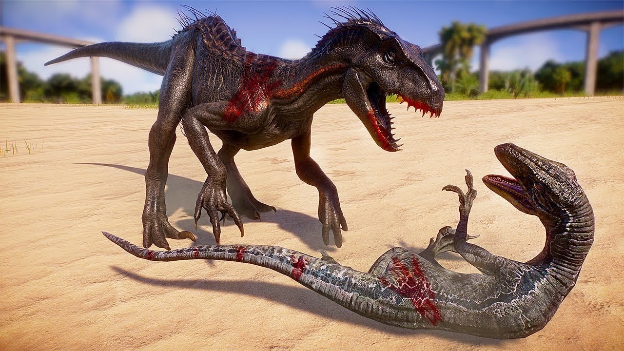BLUE vs INDORAPTOR vs PYRORAPTORS (DINOSAURS BATTLE) - Jurassic World Evolution 2