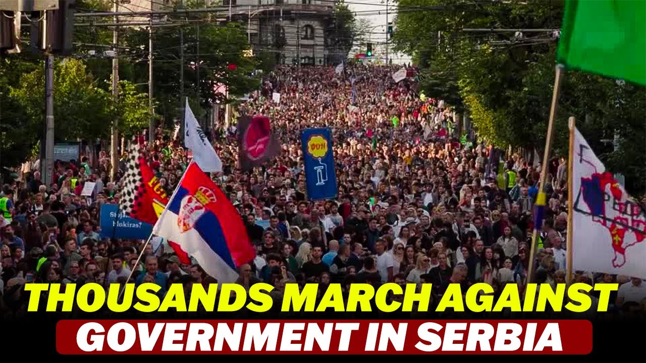 Thousands march through Belgrade in anti-government protest, demand early election I Serbia