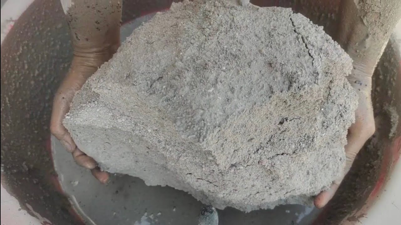 ||ASMR || White concrete & reused cement chunks crumbling in lots of water || ASASMR | satisfying |