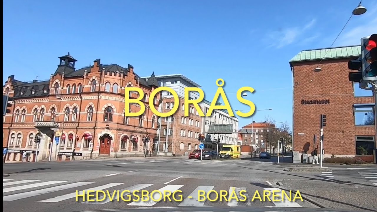 Borås. Hedvigsborg - Borås Arena. Sweden. Dashcam driving.