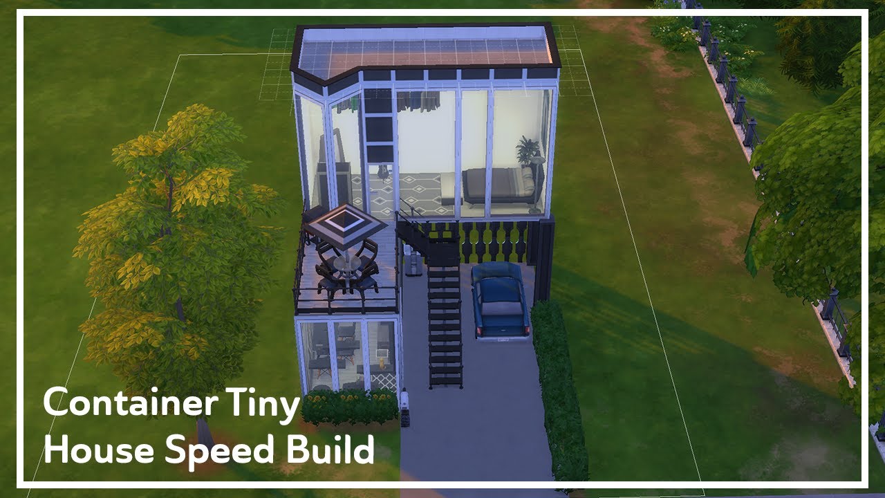 Building A Tiny House in The Sims Without Tiny Living // Container Speed Build // No CC