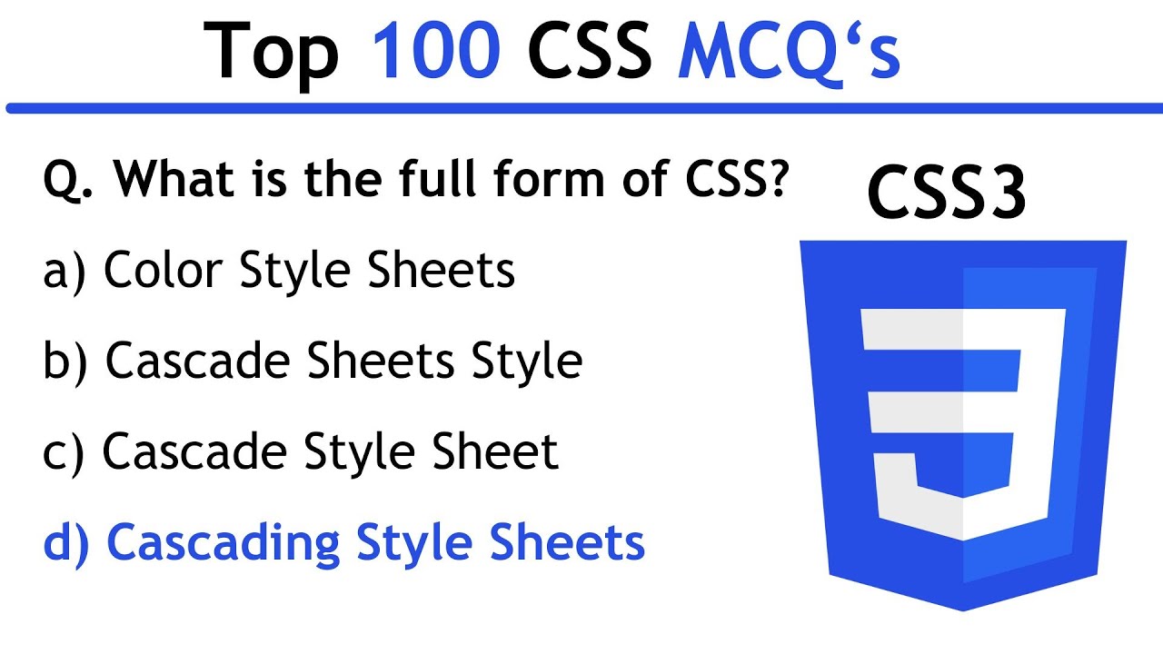 CSS MCQ Questions With Answers