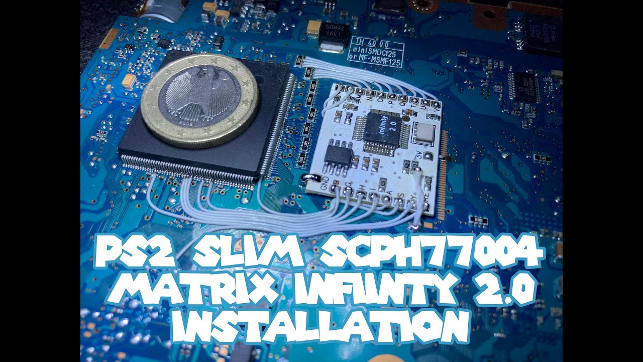 Installation Matrix Infinity 2.0 Clone on PS2 Slim SCPH77004 short wires management and alt points