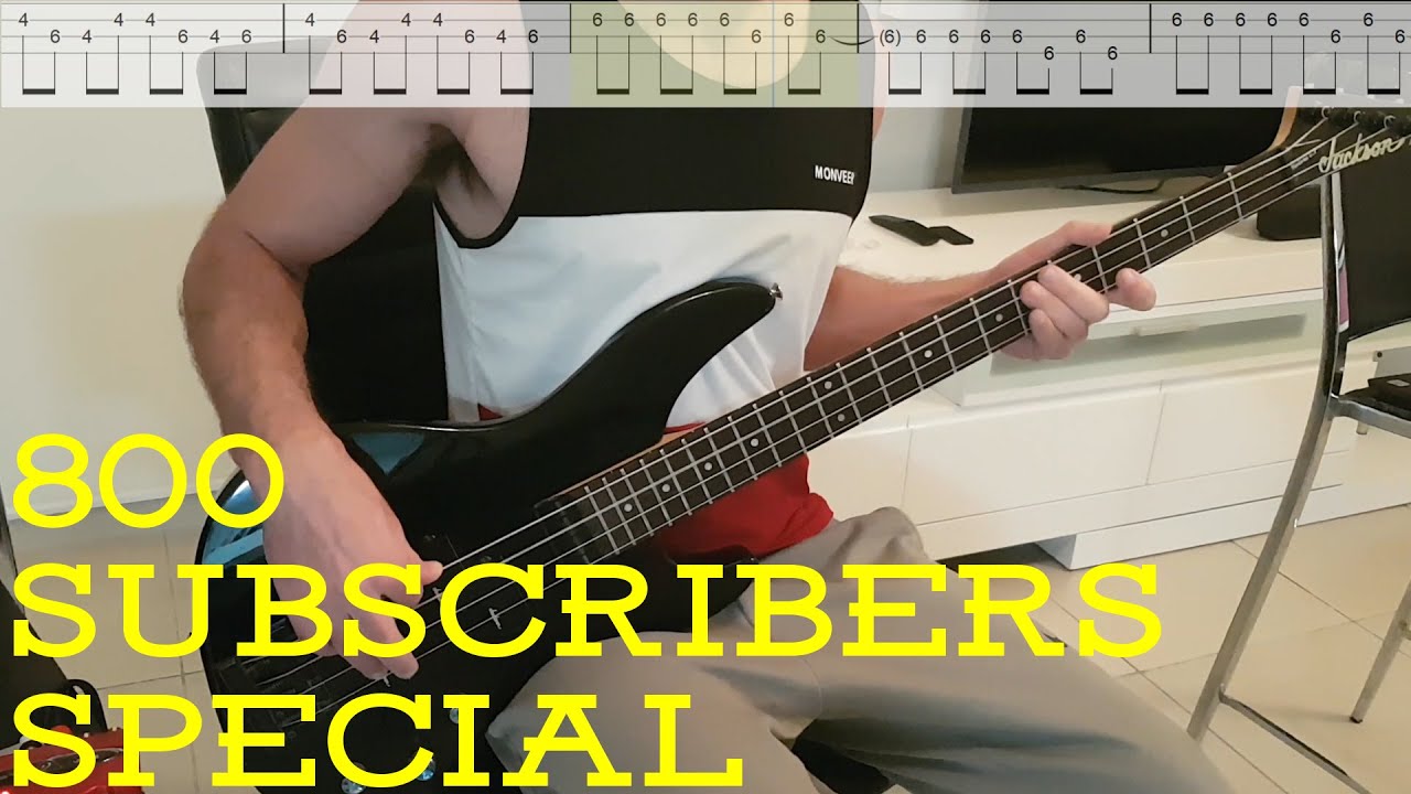 Madonna - Like a Virgin Bass Cover with TABS on screen