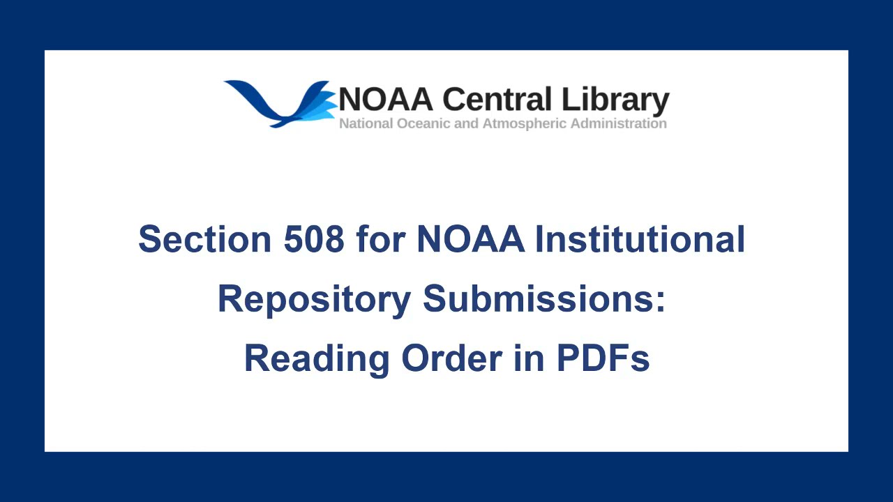 Section 508: Reading Order in PDFs