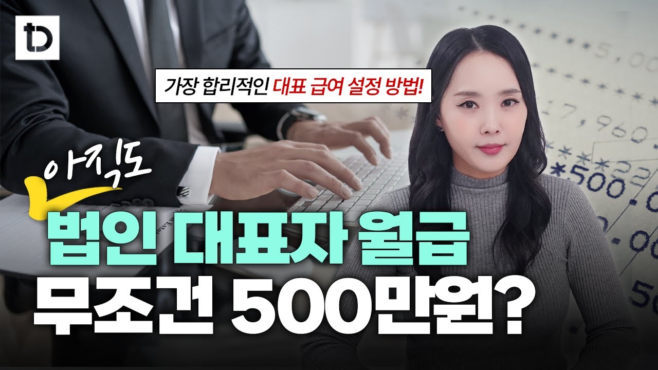 법인 대표자 급여, 얼마가 적정할까? 아무도 모르는 최적의 월급공개 | 절세미녀