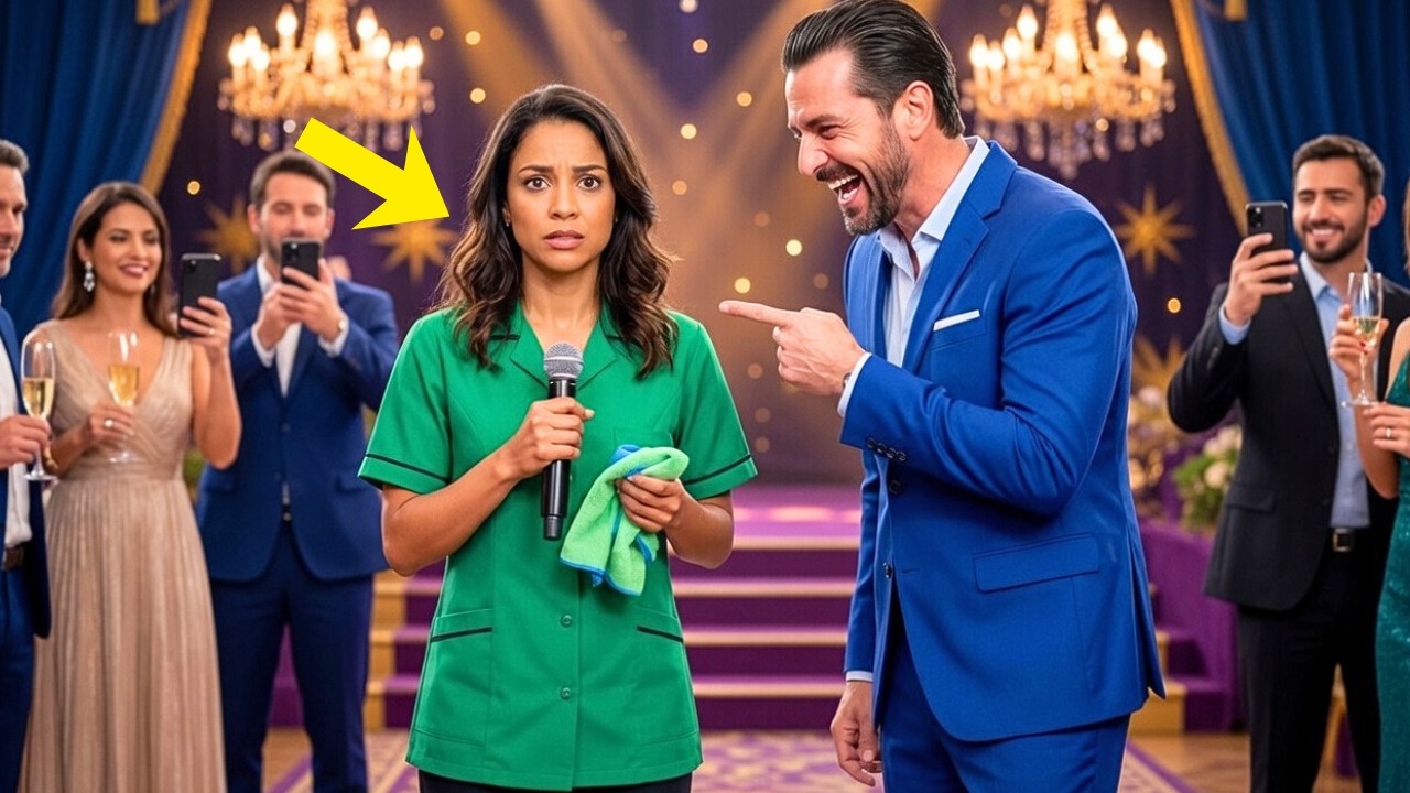 MILLONARIO OBLIGÓ A LA LIMPIADORA A CANTAR PARA BURLARSE… PERO SU VOZ CALLÓ A TODA LA FIESTA