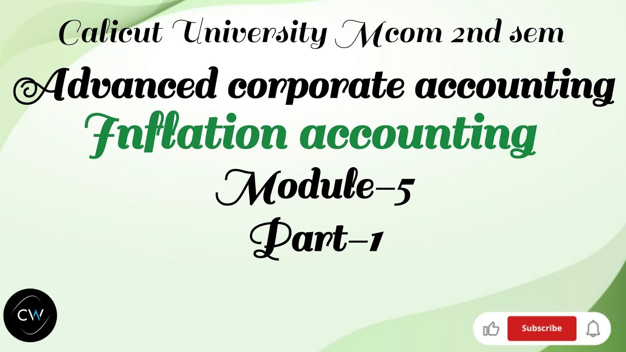 Advanced corporate accounting Mcom 2nd sem Calicut University inflation accounting