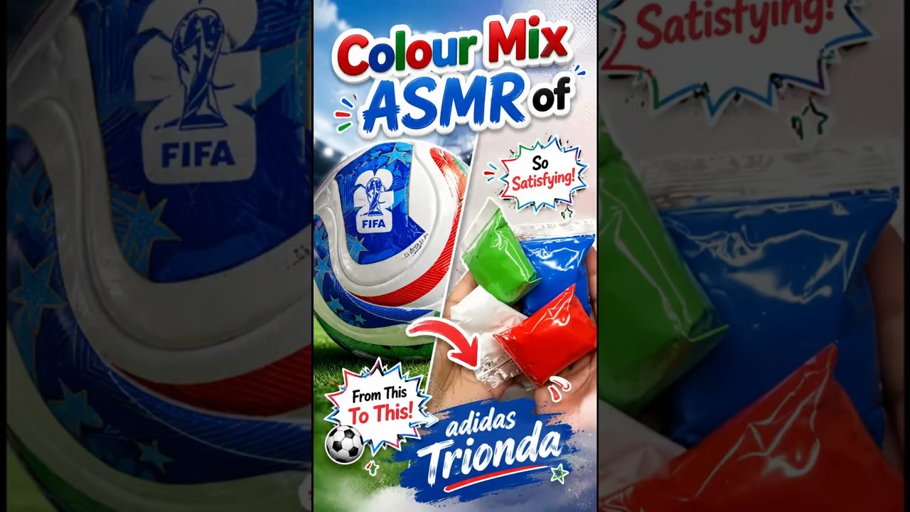 🤔 Guess the Mixed Colors of This Adidas Trionda! ⚽🎨 #colormixing #satisfying #asmr #fifa #fifa2026
