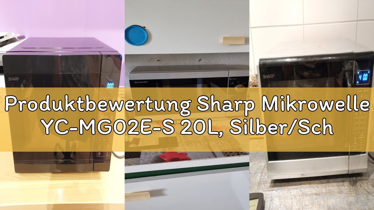 Produktbewertung Sharp Mikrowelle YC-MG02E-S 20L, Silber/Schwarz, 800W Mikrowellenleistung, Voll-dig