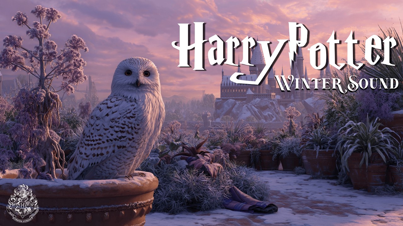 Harry Potter Winter Sound ✨ Relaxing Hogwarts Ambience | Snowy Garden & Soft Winter Sounds for Study