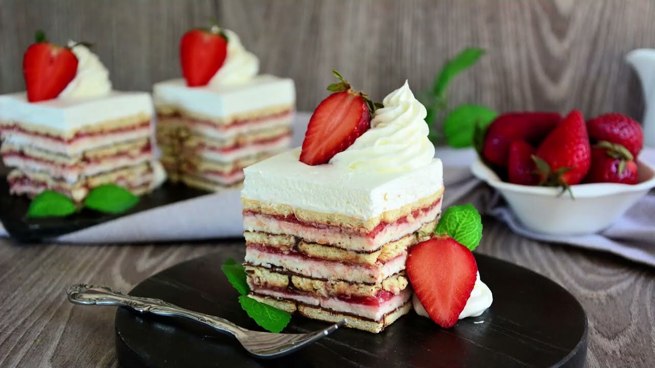 Kapri Rafaelo torta bez pečenja 🍓🥥 Kremasta torta sa jagodama i kokosom