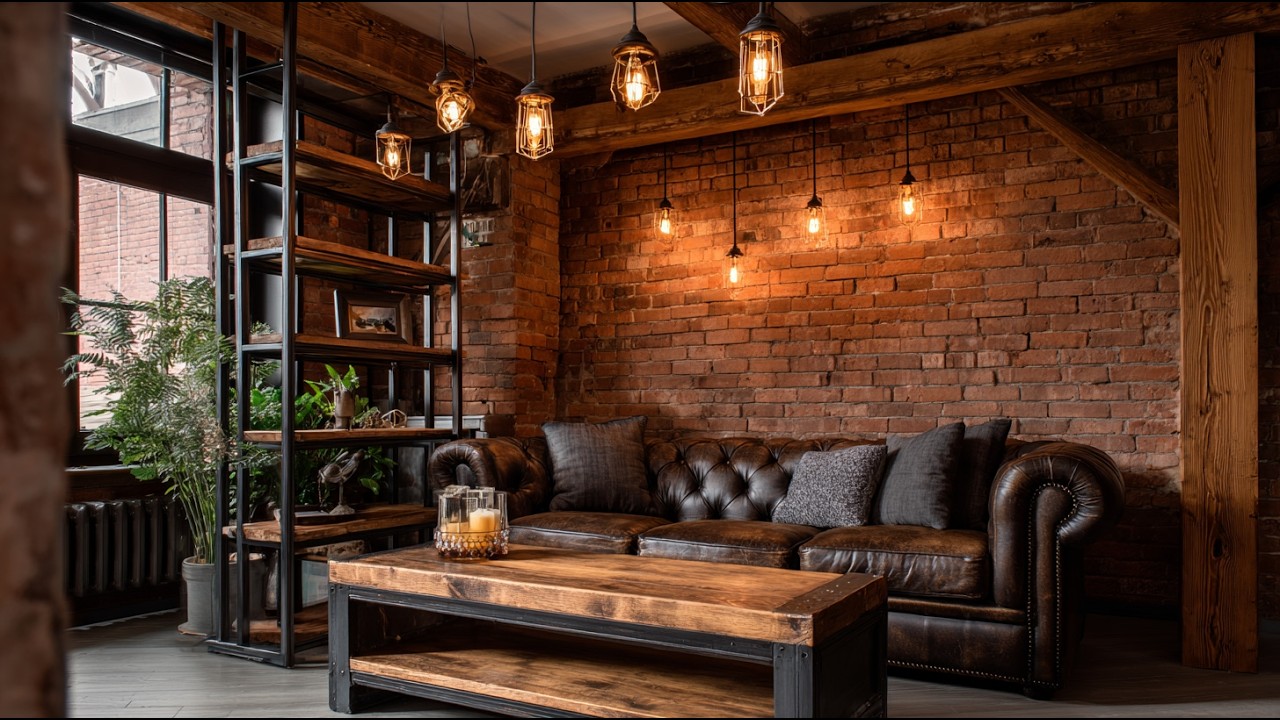 Vintage Industrial Living Room | Rustic Decor Ideas