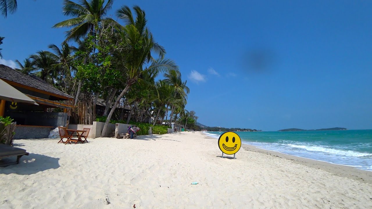 Koh Samui 2021 - Chaweng beach on a Sunny day | Virtual walking tour - Streets of Thailand