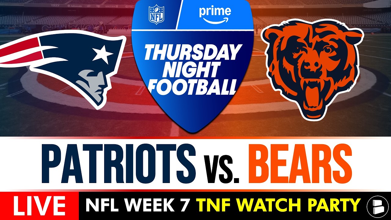 NFL Thursday Night Football LIVE: Patriots vs. Bears Stream, Free TNF Watch Party On Amazon Prime