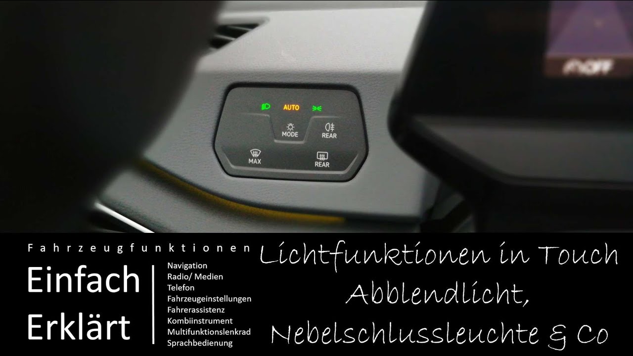 ID3 ID4 Bedienung von Tagfahrlicht | Abblendlicht | Standlicht | Nebelschlussleuchte für Fahrschule