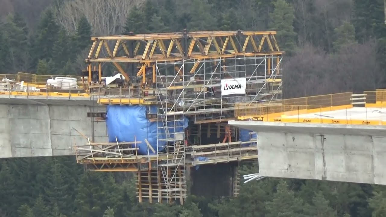 Jeszcze kilka metr&oacute;w do połączenia. Estakady na s19 via carpatia, luty 26r. Babcia -Jawornik.