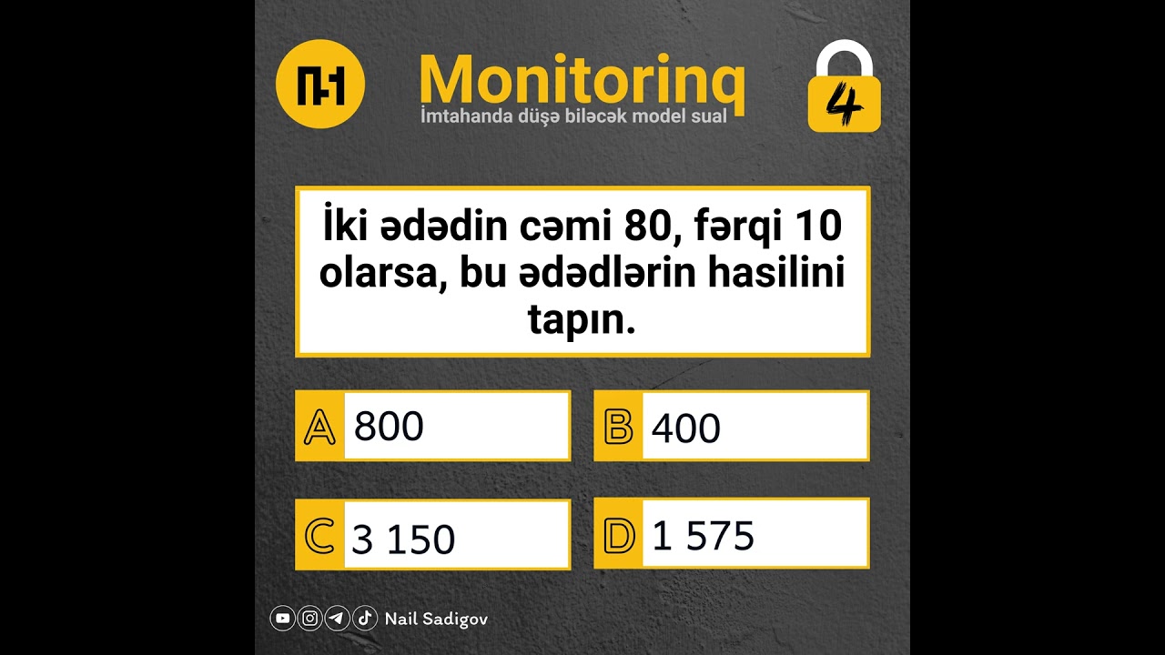 Monitorinq imtahanı &uuml;zrə model sual  #ibtidaisinif #nailsadigov #monitorinq #sinif4