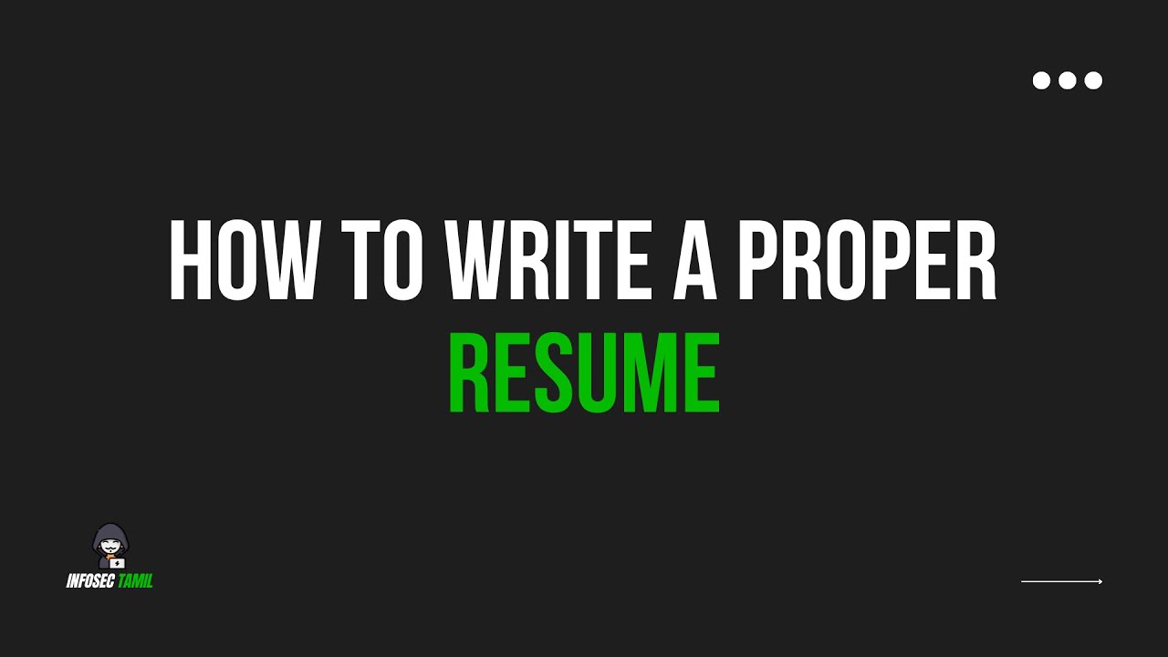 How to write a proper Resume in Tamil