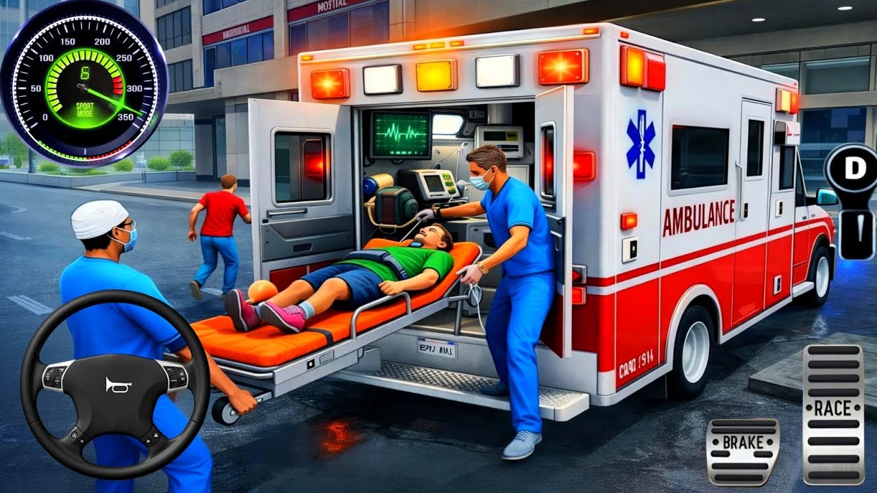 Ambulance Rescue City Driving 3D - 911 Rescue Emargency Van Simulator - Android Gameplay