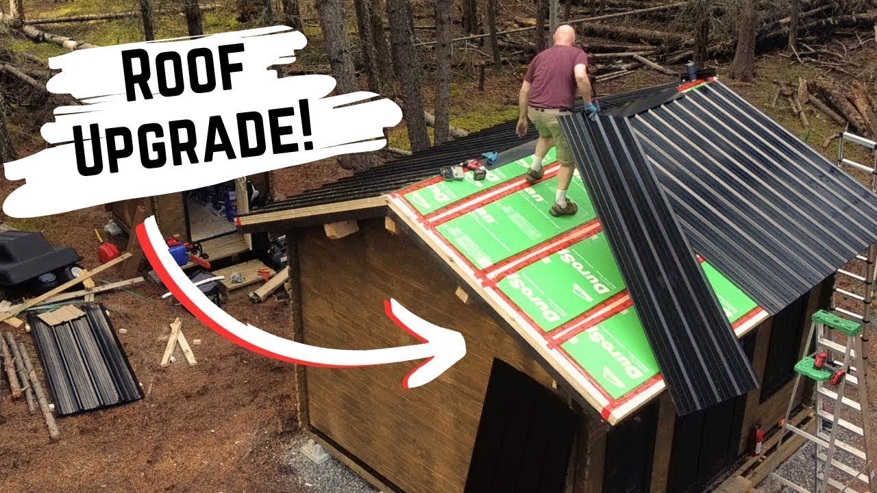 Insulating and Metal Roofing our Off-Grid Bunkie Cabin for the Snow Season