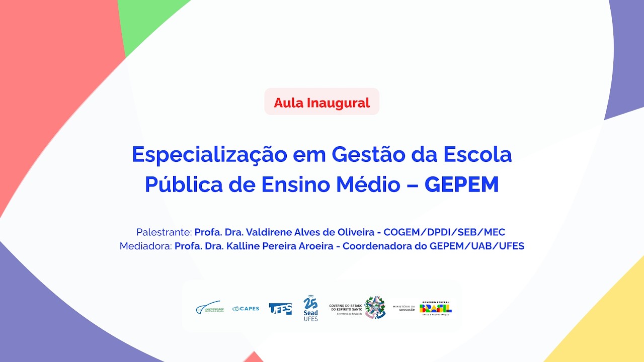 GEPEM | Aula Inaugural | Profa. Dra. Valdirene Alves de Oliveira (MEC)