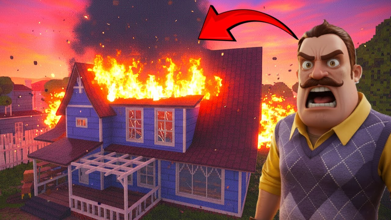 I BURNED the HELLO NEIGHBOR HOUSE to ASHES 🔥 (Gas Can + Lethal Weapons!) -- Teardown