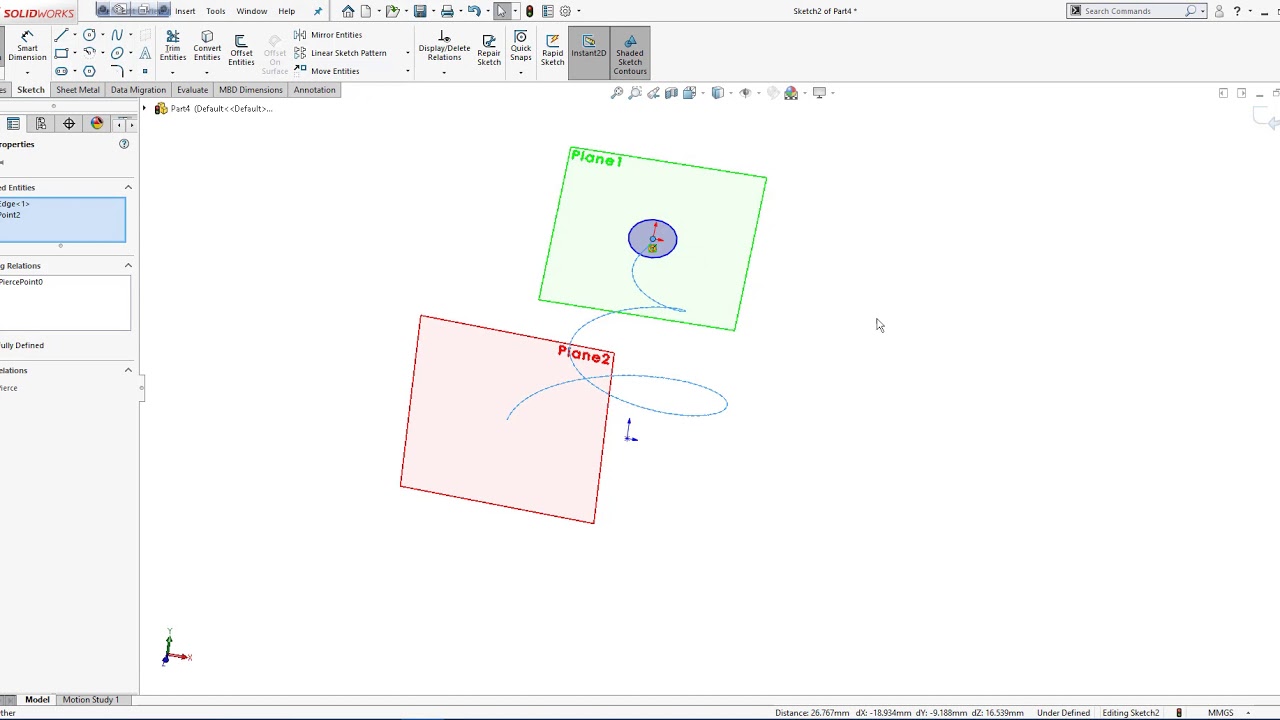 Vẽ xoắn ốc bằng SOLIDWORKS