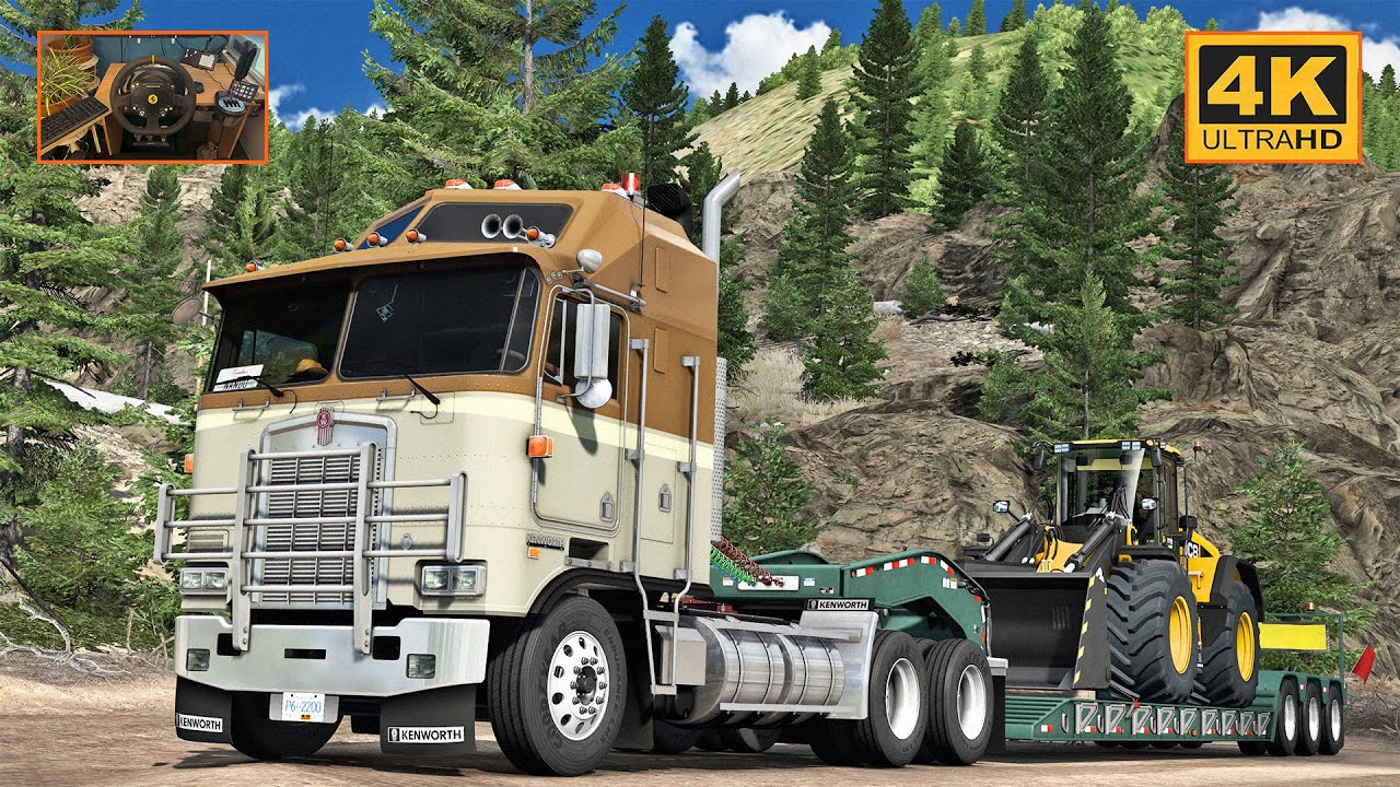 Kenworth K100-E w/ CAT 3176A in Canada | Lillooet - Abbotsford | ATS Gameplay 4K + wheel cam