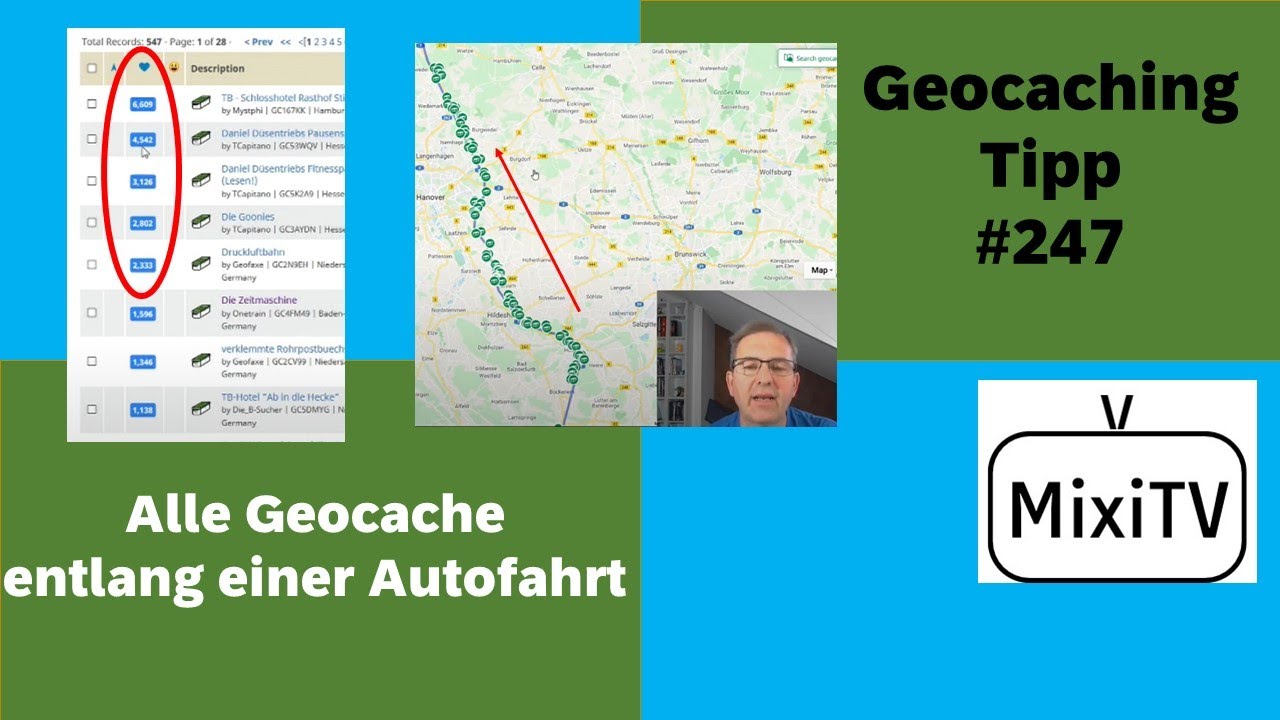 Geocaching Tipp 247 Alle Geocache entlang einer Autofahrt planen